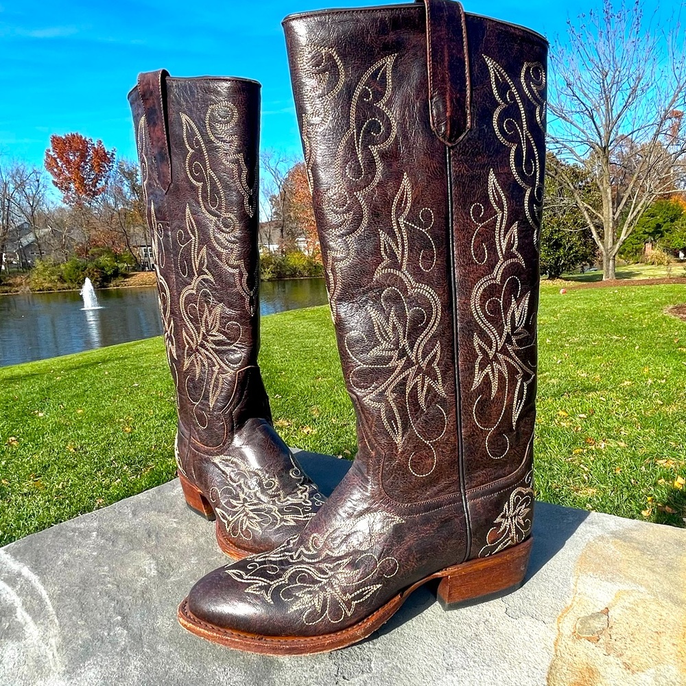 Macie Bean Leather Cowboy Boots